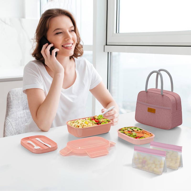 JBGOYON® Bento Lunch Box Set - 3 Stackable Containers for