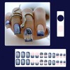 RUOKEXIN Blue Press on Nails Medium Fake Nails Square False