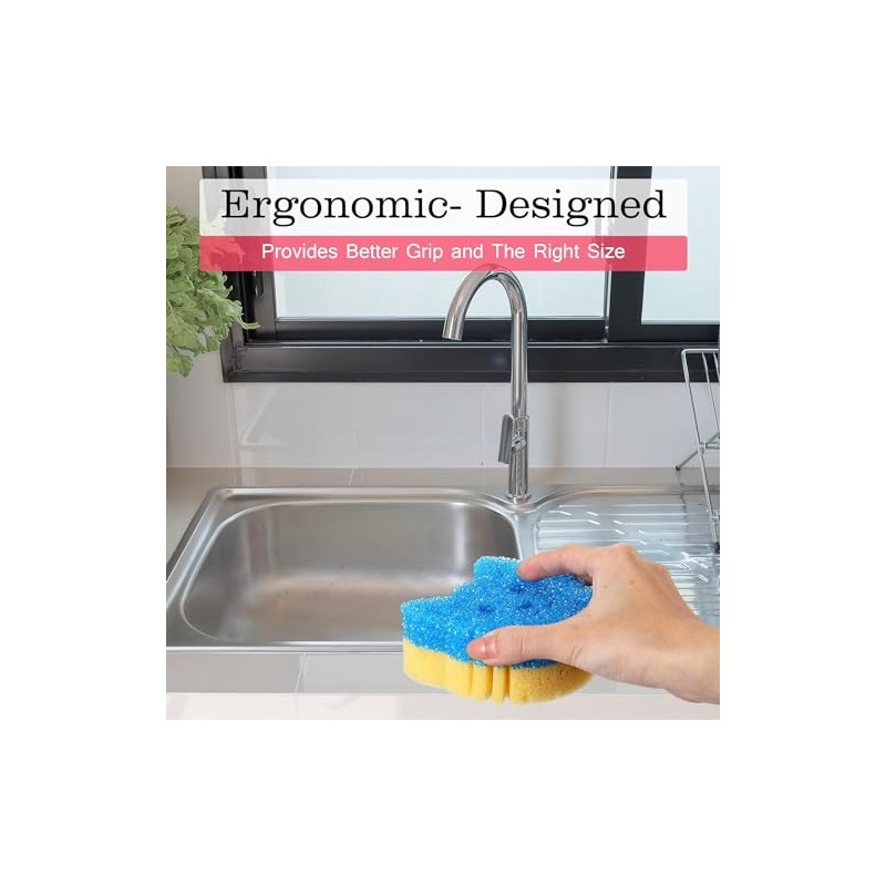 cyclingcolors 2 x Cleaning Sponges for the Kitchen Dish Sponge