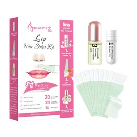 Beauty7 Tiras De Cera Facial Tiras De Cera Depilación Para Todo Tipo De Piel Sensible Mujeres 20 Pzas Con Polvo De Perlas Aceite Esencial Tiras De Cera Labial