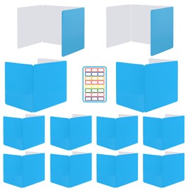 EARTHSON 12 Pcs Desk Dividers for Students, Coated Paper Privacy Shields Folder for Students, Privacy Folders for Students Desks, Test Divider Classroom Teacher Supplies Office Home, Blue