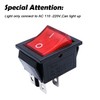 mxuteuk 3pcs AC 220V Red Light Illuminated Snap-in Boat Rocker