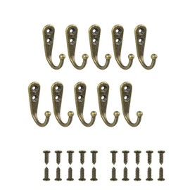 JINXM 10Pcs Coat Hooks,Single Robe Hooks Hanger Wall Mounted Hook with Screws for Coat Scarf Bag Towel Key
