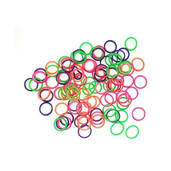 3/16" inch Orthodontic Elastic Rubber Bands 3 x 100 packs Neon medium force 4.5 oz, Rubberbands for making bows, Dreadlocks, Dreads, Doll Hair, Braids, Horse Mane Tail, FREE elastic placer by AdentalZ