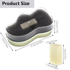 1 Pack Instant Shoe Shine Sponge with Eraser, Quick and Easy Shiner Shoe Polish Sponge, Shoe Cleaner Sponge Leather Care Cleaning for Boots Bags Briefcase Jacket (2 Pack)