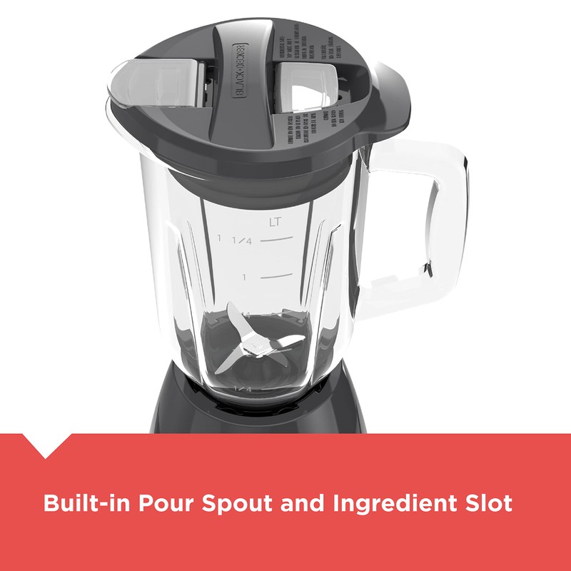 BLACK+DECKER Countertop Blender with 6-Cup Glass Jar, 10-Speed Settings