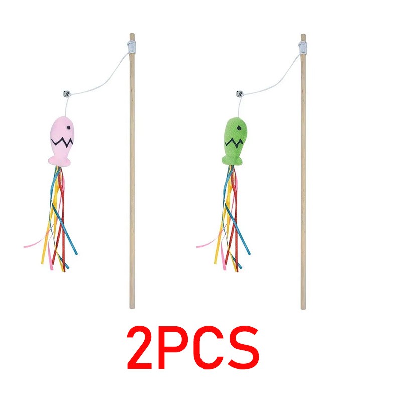 Cat Toy Wand Interactive – Fashion Cat Wand Toy Natural