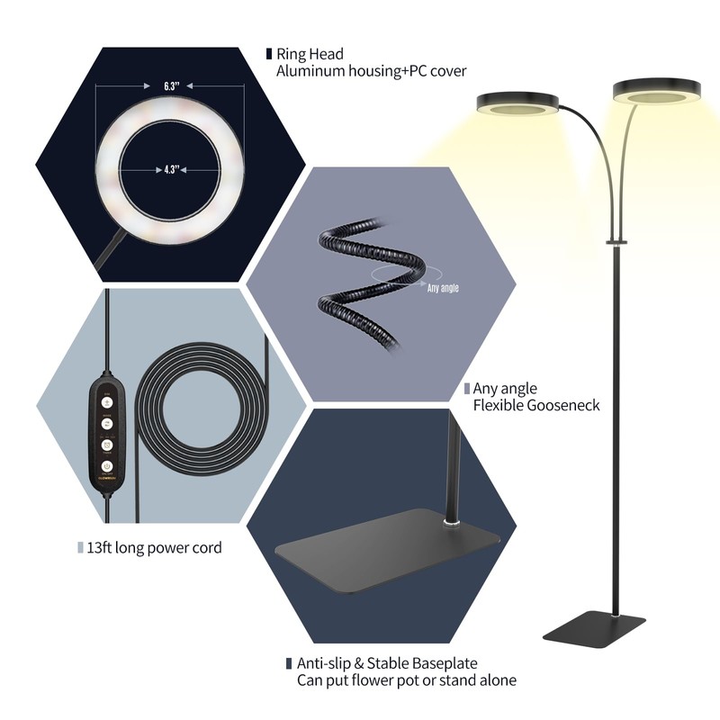 GLOWRIUM Indoor Grow Light, 40 Watt Full Spectrum LED Plant