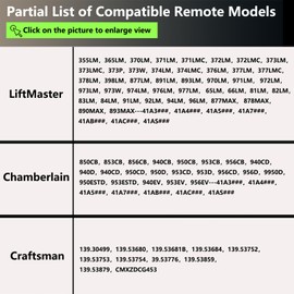 Universal Garage Door Opener Keypad Compatible with Liftmaster Chamberlain Craftsman Opener with Purple Yellow Red Orange Green Learn Button Wireless Keypad Replacement (Gray)