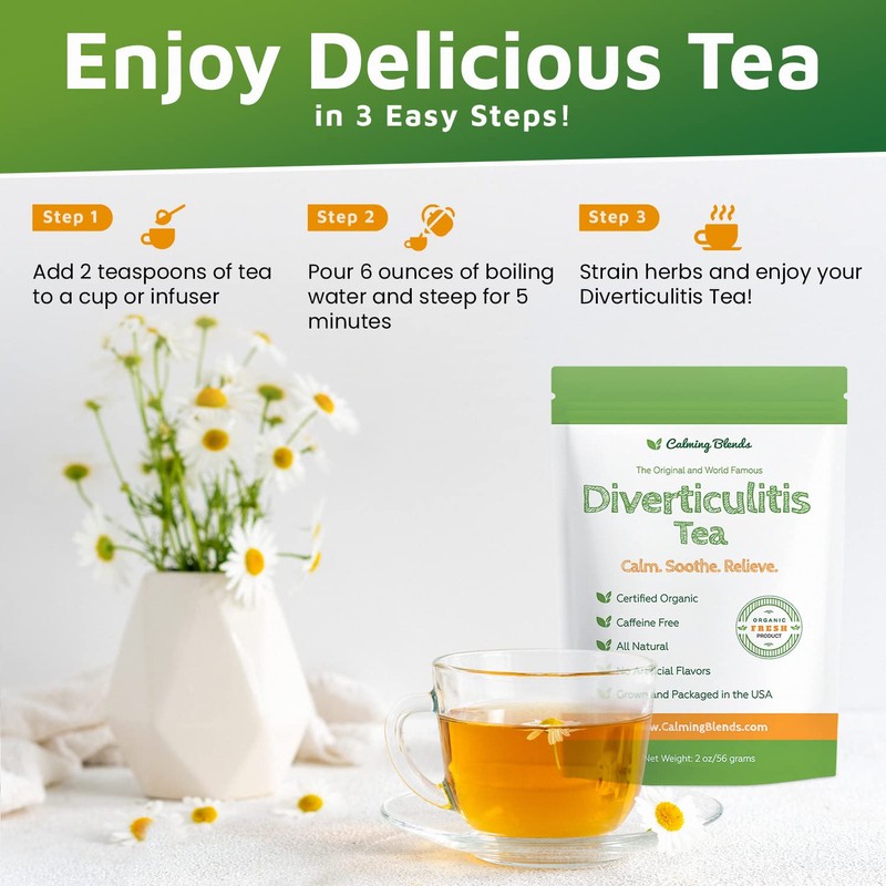 Calming Blends Diverticulitis Tea | Organic Loose Leaf Tea, Caffeine