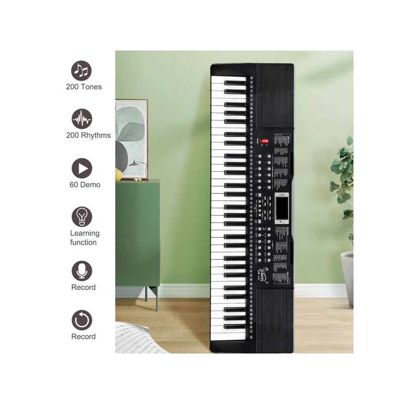 Unbranded Glarry GEP-110 61 Key Keyboard w/ Piano Stand Piano