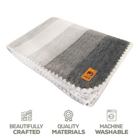 Alpaca Wool Blanket - Throw Size Bed Blanket - Alpaca Throw Blanket - Best Gift & Warm Blanket, Lightweight, Couch Blanket or Camp - Outdoor Blanket - 64 x 45 Inches (Gray)