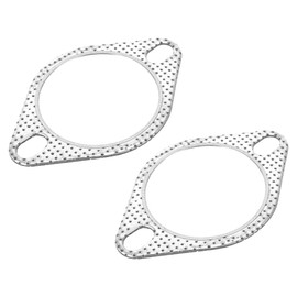 HEROFFIX 2pcs Car Exhaust Pipe Gasket Reinforced High Temperature Flange Gasket 2-Bolts 3.0inch Rhombus