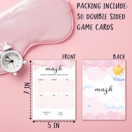 Slumber Party Games for Adults, Sleepover Games Card, Blush Pink Pajama Party Game Idea, Girls Birthday Party Supplies & Activity, Set of 30 Game Cards-A08