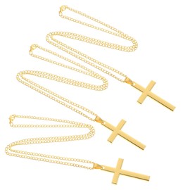 Generic 3pcs Necklace Men Jewelry Pendant Mens Necklace Gold Chain Necklace Necklaces for Women Necklace for Women Gold Necklace Mens Cross Necklaces Vintage Necklace Plastic Golden