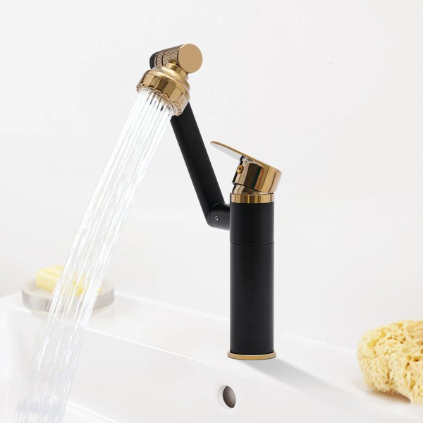 360° Bathroom Sink Faucet Single Handle Waterfall Vanity Basin Mixer