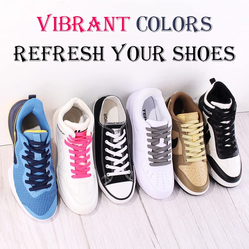 RJ-Sport 2 Pairs Blue Elastic Shoe Laces for Adults Sneakers,