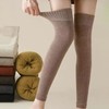 Women's leg warmers winter brushed baltooth thermal insulation 55cm 06Leg 55cm-Red Brown 4ea