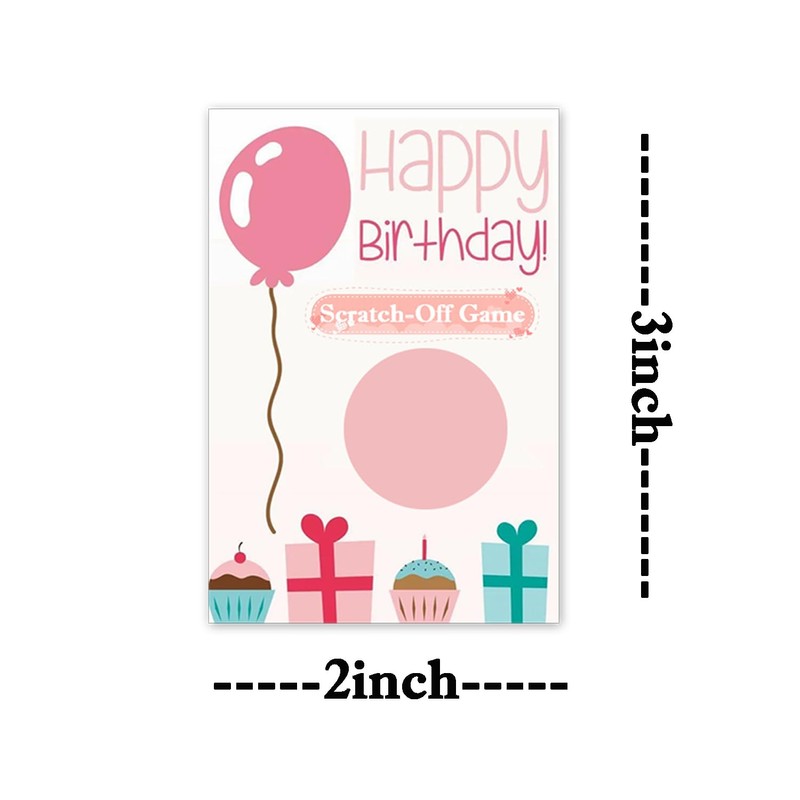 Remarkabel 50 Pcs Happy Birthday Day Party Game Scratch Off