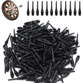DONOONIS Pack of 200 Dart Tips, Plastic Replacement Tips, Soft Dart Tips, Dart Tips, Soft Dart Replacement Tips, Especially Stable and Durable, Black