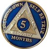 Ranger Industries 5 Month AA Medallion Metallic Midnight Blue Tri-Plate Sobriety Chip