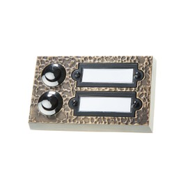 Huber Doorbell Polycarbonate Dual Surface Mount Rectangular Real Metal and Name Tag