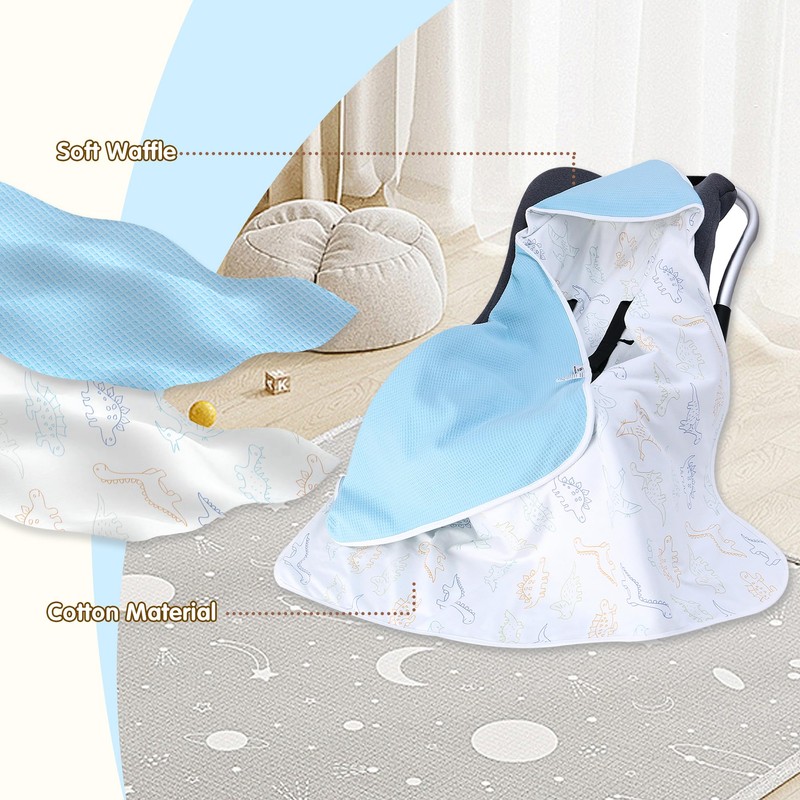Miracle Baby Car Seat Swaddle Blanket for Babies, Waffle Carseat