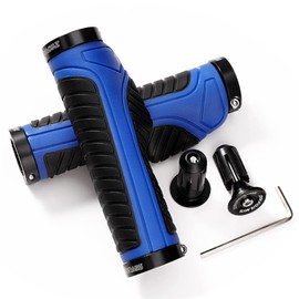 Bicycle Grips Handlebar Grips Ergonomic Bicycle Handlebar Non-Slip Soft Rubber MTB Comfortable Shockproof Hand Grips Two Sides Lock-On Design Bicycle Handlebar Grips