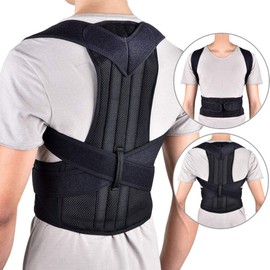 Posture Correction Belt, Adjustable Spinal Support Posture Strap Shoulder and Back Breathable Comfortable Back for Men and Women (M)