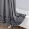 BESTRIPES Ruffle Stall Shower Curtain, Grey Fabric Narrow Shower Curtain