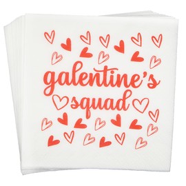 Galentines Squad Napkins, Happy Galentines Day Napkins, Girls Ladies Galentine’s Day Decorations for Valentines Decor(5 x 5 In, 50-Pack)