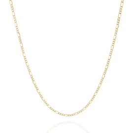 Jewelry Atelier 14K Solid Gold Filled Figaro Chain Necklace Collection - Unisex Adult, Gold, 3.7mm Width, 18 Inches, Casual Wear