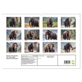 Riesen der Eiszeit – Ein Jahr voller Mammut Momente (Wandkalender 2026 DIN A3 quer), CALVENDO Monatskalender: Erleben Sie die majestätischen Mammuts in beeindruckenden Landschaften. (CALVENDO Tiere)