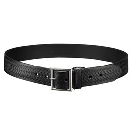 Perfect Fit 1.5 Inch Garrision Genuine Leather Belt US Made Black Basketweave Leather and Chrome Buckle
