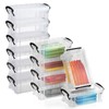 OGANAZI 12 PCS Clear Plastic Crayon Boxes with Snap Lids,