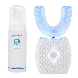 Ultrasonic Automatic Toothbrush, Auto Toothbrush for Adult, 360° Sonic Toothbrush Waterproof, Rechargeable Electric Ultrasonic Toothbrush, Teeth whitening Brush for Home and Travel Use (White)