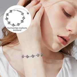 YUNCHUANG Girls Vintage Distressed Four Leaf Clover Bracelet