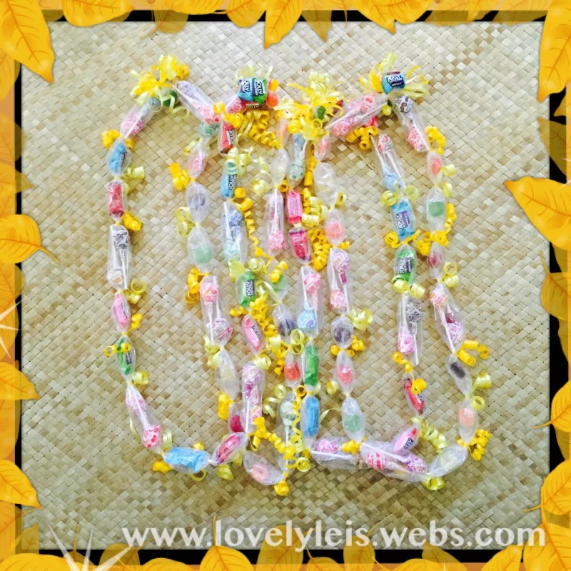 Hawaiian Poly LEI Tubing Candy Chocolate Money LEIS Graduation Holiday