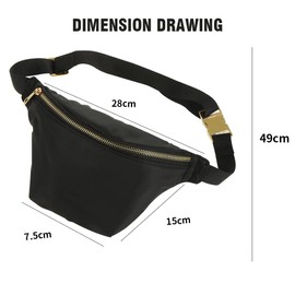 Kaymey Adjustable Waist Pack Bag Water Resistant (Black)