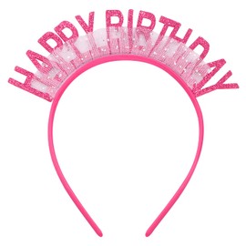 Atoden Happy Birthday Headband Pink Birthday Crown Birthday Tiara Birthday Accessories for Women