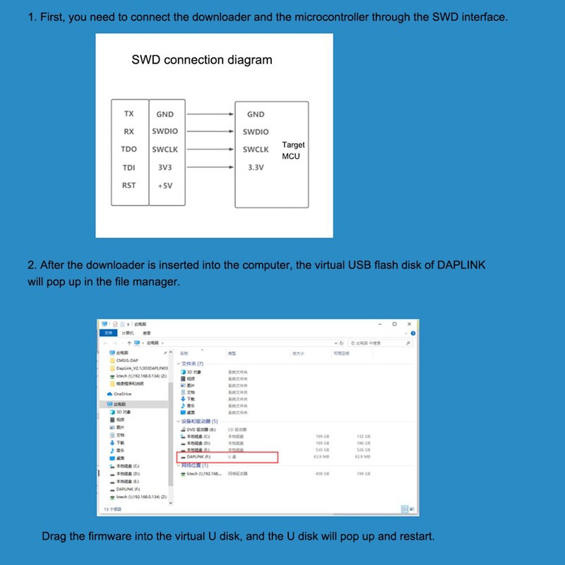 DAPLINK Open Source Replacement for JLINK STLINK ARM STM32 Burn