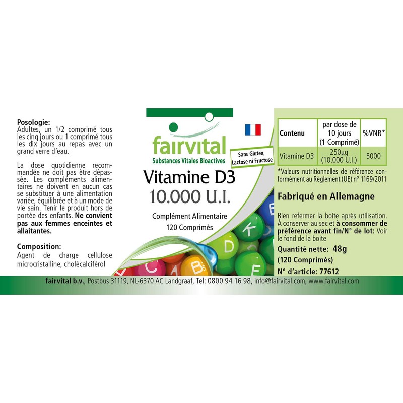 Fairvital Vitamin D3 10,000 IU Depot - High Dose -