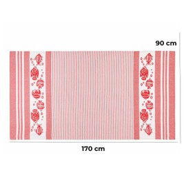 Baroni Home Telo Mare con nappe colourate, Pareo, Telo da Yoga, Asciugamano da Spiaggia Hammam, Super Assorbente e Asciugatura Rapida, Ecologico, 90 x 170 cm (Pesci Rossi)