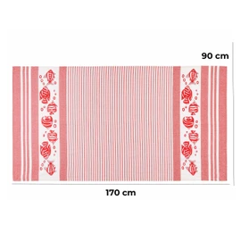 Baroni Home Telo Mare con nappe colourate, Pareo, Telo da Yoga, Asciugamano da Spiaggia Hammam, Super Assorbente e Asciugatura Rapida, Ecologico, 90 x 170 cm (Pesci Rossi)