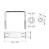 sourcing map Square U-Bolts 2-3/8"(60mm) Inner Width Carbon Steel M6