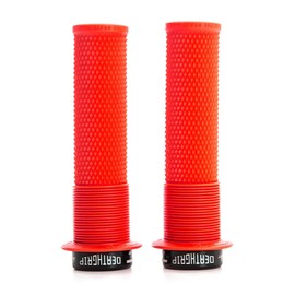 DMR Brendog DeathGrip Flange Lock-On Mountain Bike MTB Grips - Red (Thick)