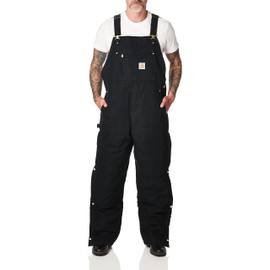 Carhartt mens Loose Fit Firm Duck Bib (Big & Tall) Insulated Overall, Black, 3X-Large US