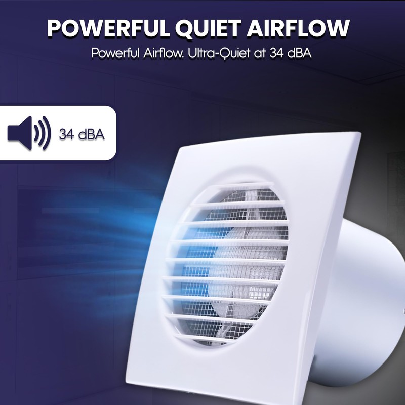 VENTS Aura 100mm Bathroom Extractor Fan – Humidity Sensor &
