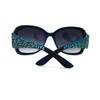 SA106 Womens Rhinestone Oversized Rectangular Butterfly Thick Fashion Sunglasses Blue
