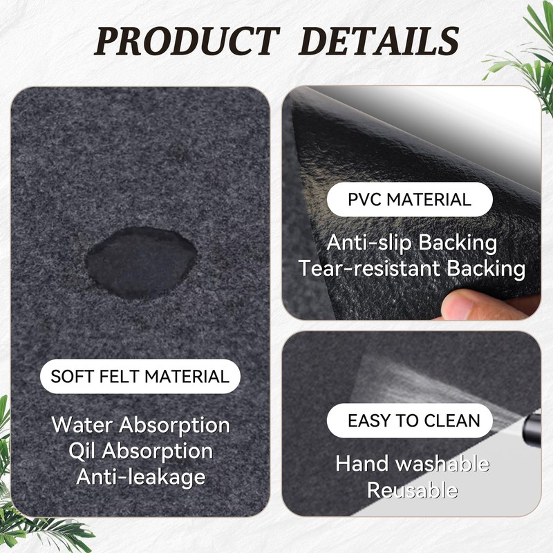Under Washing Machine Mat, 60 x 36 Inches Absorbent Felt